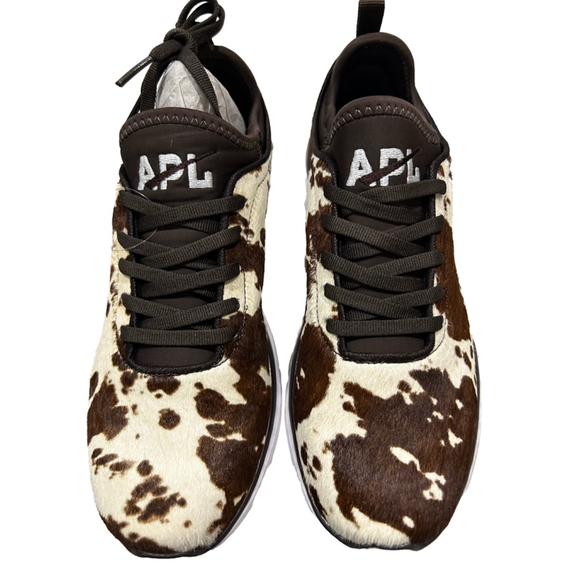 APL Athletic Propulsion Labs Iconic Phantom in deep brown/white/cow women’s 7.5 - Picture 2 of 9